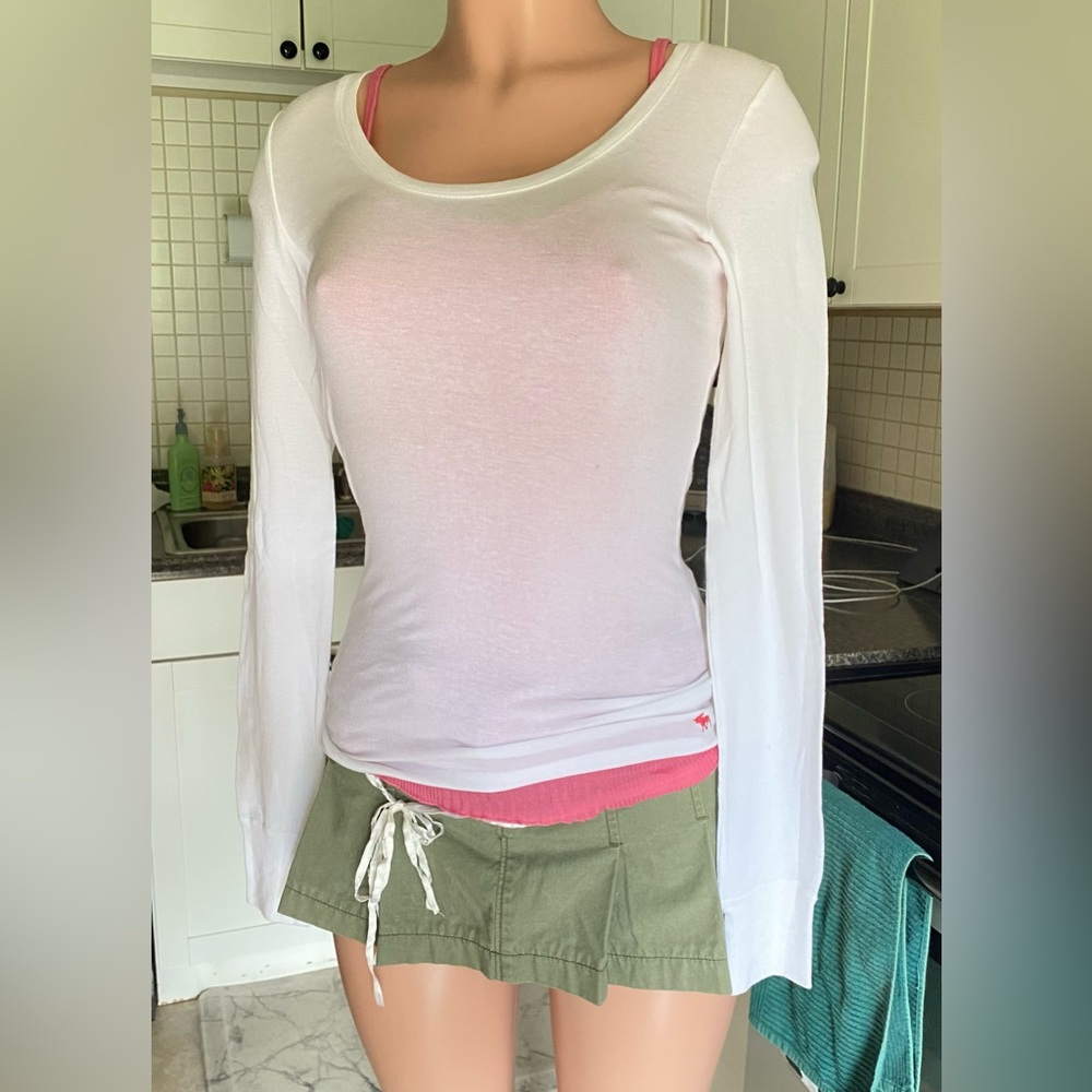 NWT vintage y2k Abercrombie white long sleeve top